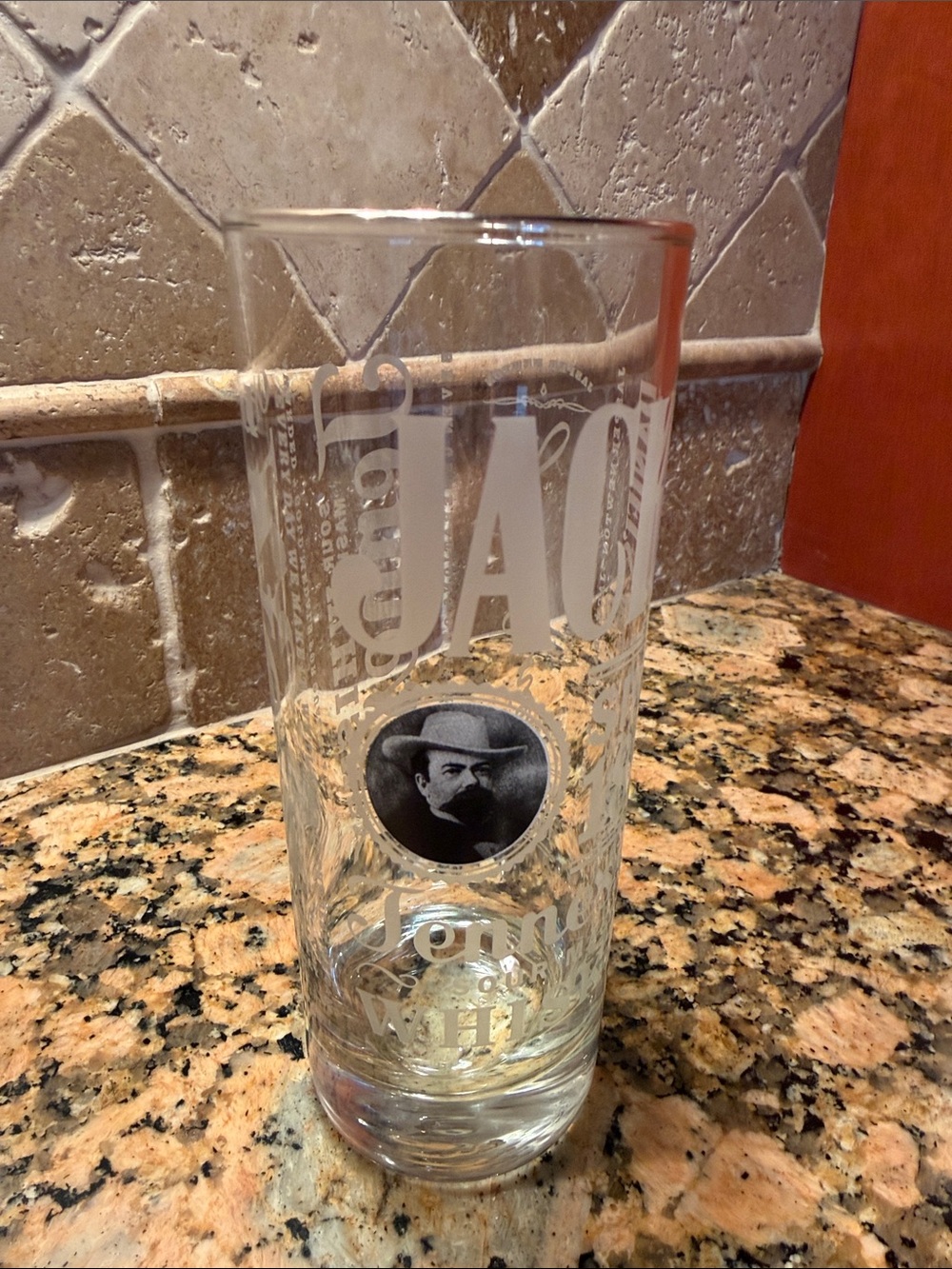 Jack Daniel's Clear Pint Glass with White Logo Accents